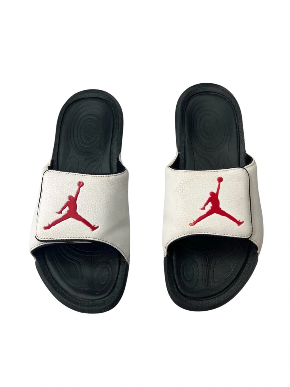 Jordan Air Jordan Hydro 6 Slides Jumpman White Gym Red Black 881473-101 Mens 9